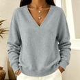 thumbnail image 4 of Neewe Womens Tops Plain V Neck Sweatshirt for Women Pullover Long SLeeve Shirts Fall Outfits 2026 Loose Fit S-2XL, 4 of 5