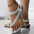 thumbnail image 5 of Wavsuf Flat Sandals for Women Casual Summer White Sandals Shoes Size 7.5, 5 of 8