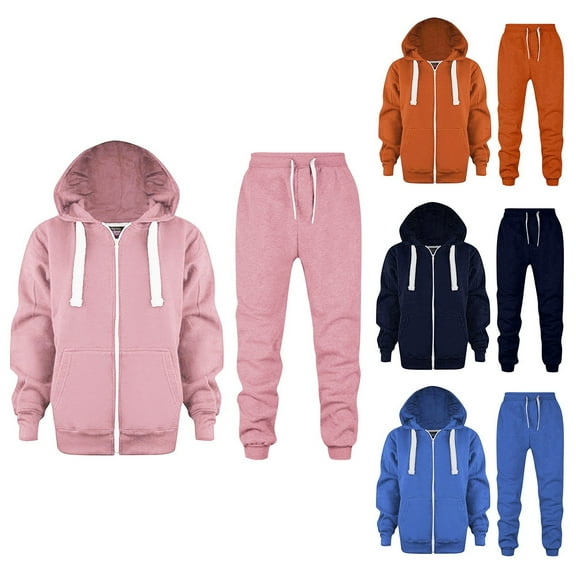 Youth Sweatsuits 2 Piece Set 2025 Casual Winter Long Sleeve Hoodie Loose Jogger Sweatpants Boys Girls Fall Tracksuit Pockets Tween Back to School Clothes