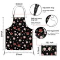 thumbnail image 3 of Pioneer Flower Floral Print Pattern Cotton Linen Apron with Pockets, Waterproof Adjustable, 33x27 Inch for Kitchen, Gardening, BBQ, Salon, 3 of 6