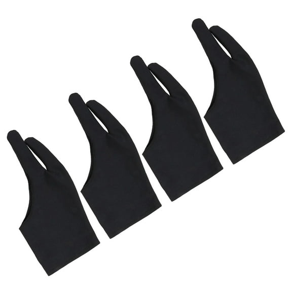 FRCOLOR 4 Pcs Two Finger Drawing Glove for Artists Sketch Painting in Size S Black