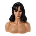 thumbnail image 1 of Peluca de cabello humano rizado Negro 16' para mujeres Unique Bargains, 1 of 7