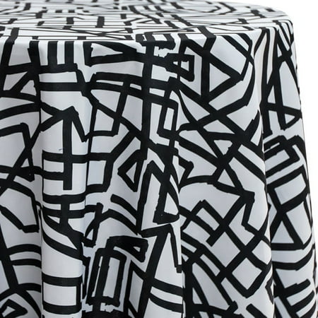 

Ultimate Textile Pyramid Black 108-Inch Round Patterned Tablecloth