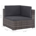 thumbnail image 4 of vidaXL 7 Piece Patio Lounge Set with Cushions Poly Rattan Gray, 4 of 9