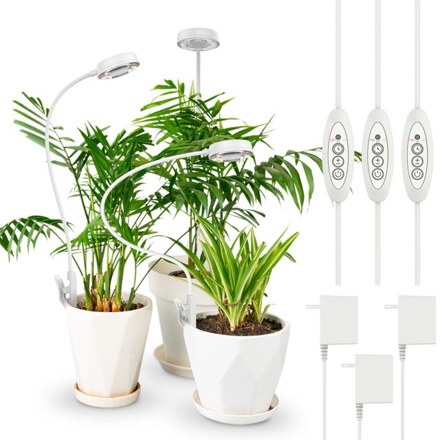 Lámpara LED para plantas Grow Lights SANSI para macetas, 10 W, paquete de 3 unidades, color blanco