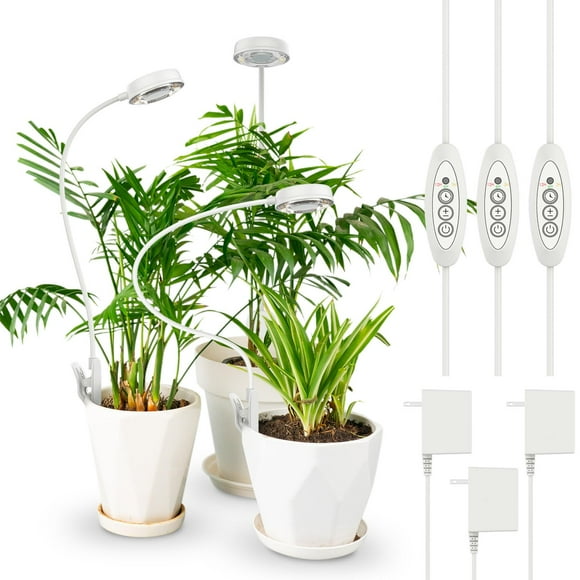 Lámpara LED para plantas Grow Lights SANSI para macetas, 10 W, paquete de 3 unidades, color blanco