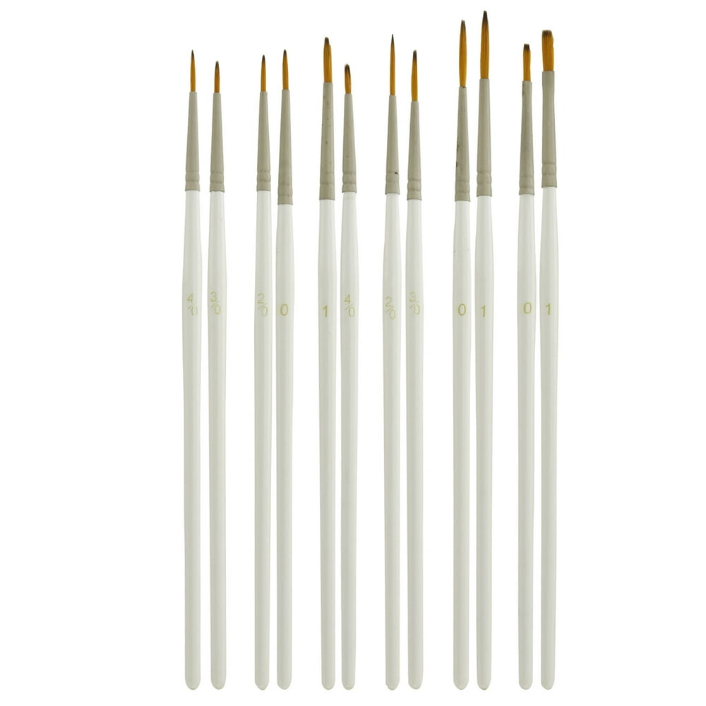 US Art Supply Miniature Detail Paint Brush Set 12 Miniature Brushes