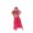 Hot Pink, variant on Girls Performance Party Outfits Belly Dance Outfit Long Sleeve Dress With Skirt Stage Shows Clothes Set 5-12 Years