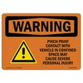 thumbnail image 1 of SignMission OS-WS-A-1218-L-12309 12 x 18 in. OSHA Warning Sign - Pinch Point Contact with Vehicle with Symbol, 1 of 1