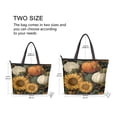 thumbnail image 2 of Women's Tote Handbag Cloth Handbag Large Tote Bag Shopping Bag Pumpkins and Sunflowers Pattern, 2 of 8
