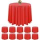 thumbnail image 1 of Paquete de 10 manteles redondos de plástico de primera calidad, cubiertas de mesa circulares desechables de 84 pulgadas, regalo, 1 of 3