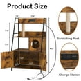 thumbnail image 2 of Nightstand Hidden Litter Box Side Table with Charging Post Brown, 2 of 5