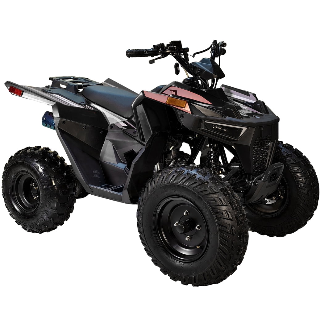 HHH 125cc ATV Quad 125cc ATV with Reverse, LED Lights, Big Wide Tires 4 Wheeler-Gray