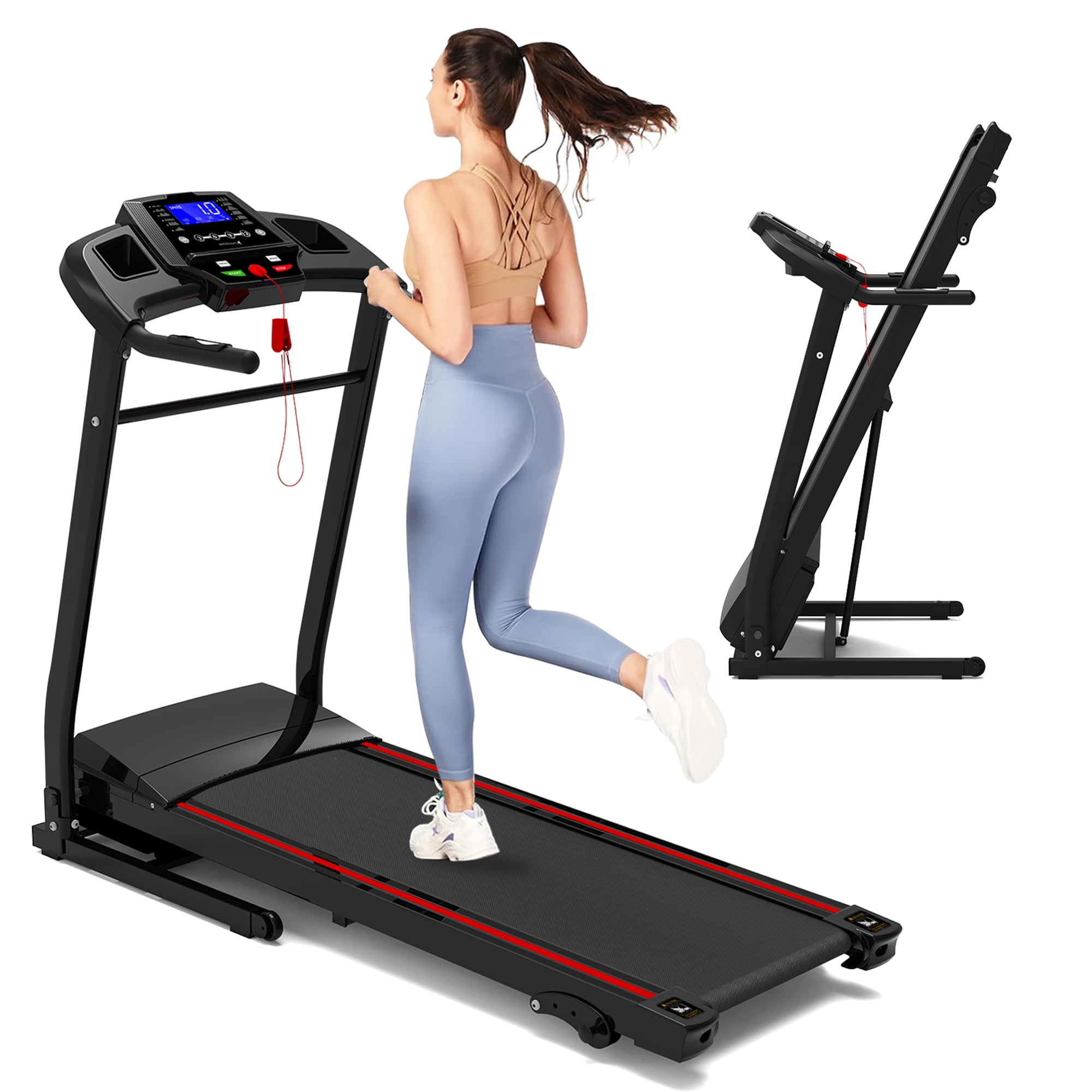 Aukfa Folding Treadmill with Incline, 300 lbs Capacity, 8.5 mph Max Speed, 3.0HP Running Machine for Home Office Workout