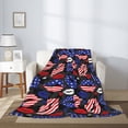 thumbnail image 2 of Rateoe American With Lips Pattern Flannel Throw Blanket, Ultra-soft Blanket for Bed, Couch, Car, Hypoallergenic Anti-pilling blanket-50"x40"(Vertical), 2 of 6