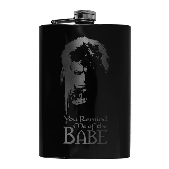8oz BLACK You Remind Me of the Babe Flask L1