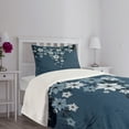 thumbnail image 3 of Ambesonne Floral Quilted Bedspread Set 2 Pcs, Spring Blooms Flourish, Twin Size, Night Blue Dust, 3 of 5