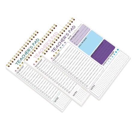 HONMEET 3Pcs Daily Planner Notebook Organizer for Office with Assorted Colors and Goal Planning Sections