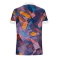 thumbnail image 5 of Hauts d'Été pour Femmes 2023 Mode Oversize Col en V Patchwork en Dentelle Manches Courtes Blouse Décontractée Chemises Col en V en Dentelle pour Femmes, 5 of 5