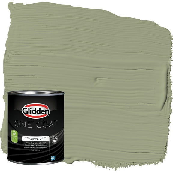 Glidden One Coat Interior Paint and Primer, Zebra Grass / Green, 1-Quart, Eggshell