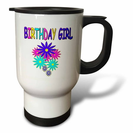 

3dRose Birthday Girl Travel Mug 14oz Stainless Steel