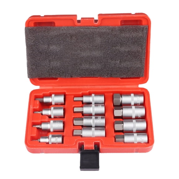 AOOOWER 12x Hex Bit Socket Set Screwdriver Bit Allen Key Socket Set 1/2" Converters