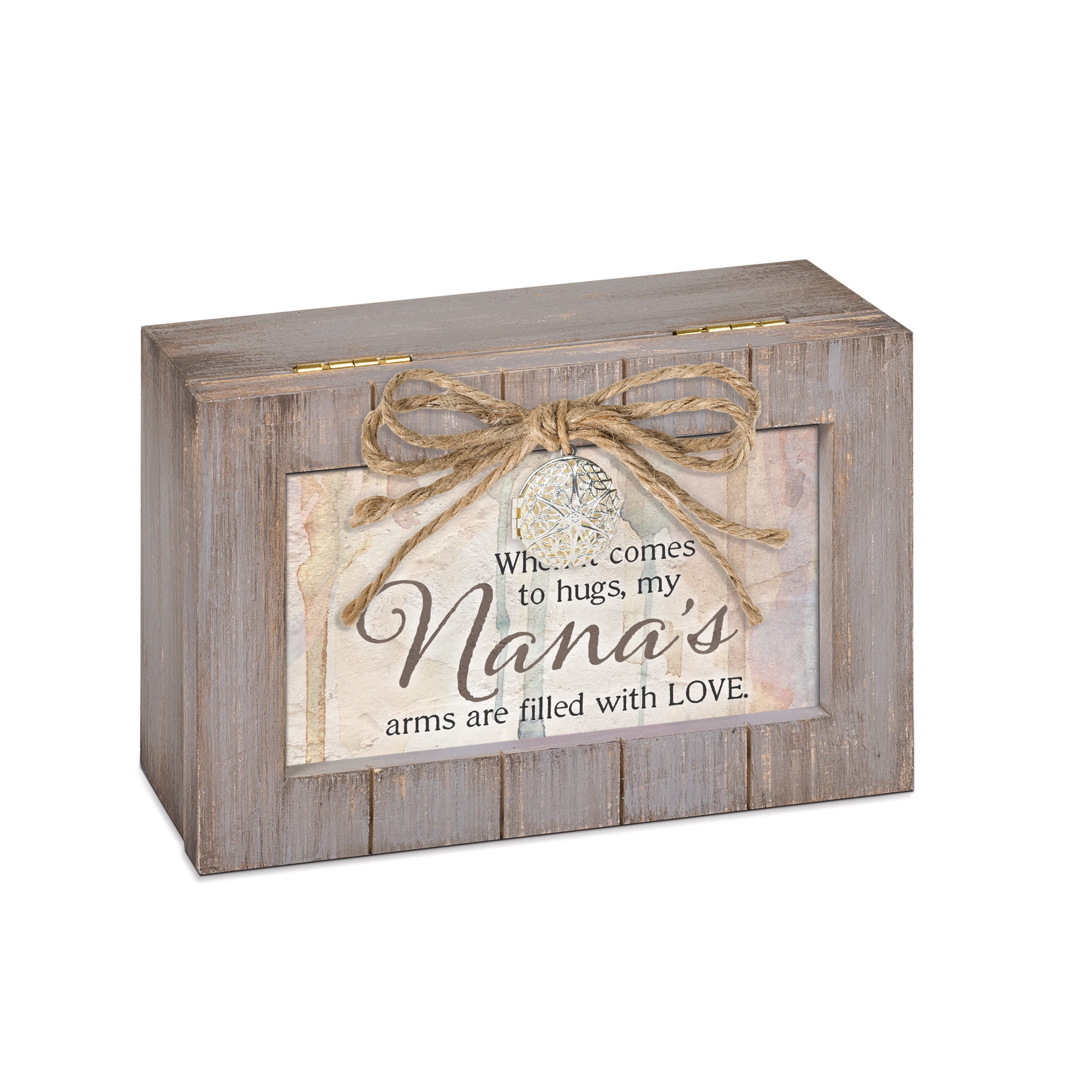 Cottage Garden Scatola Portagioie In Legno Vintage 'Believe Faith Love' Con Musica Amazing Grace, 21,6x16,5x5,7 Cm, Con Medaglione Per Foto