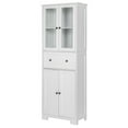 thumbnail image 4 of Ktaxon Bathroom Cabinet with 4 Doors 1 Drawer, Large Storage Organizer w/ 2 Adjustable Shelves for Office Living Room, White, 4 of 14
