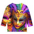 thumbnail image 5 of Spazoro Kids Child Girls Casual T-Shirts Tee, Summer Crew Neck Mardi Gras Print 3/4 Sleeve Fashion Loose Tops Trousers for Girls Multicolor Size 3-4 T, 5 of 5