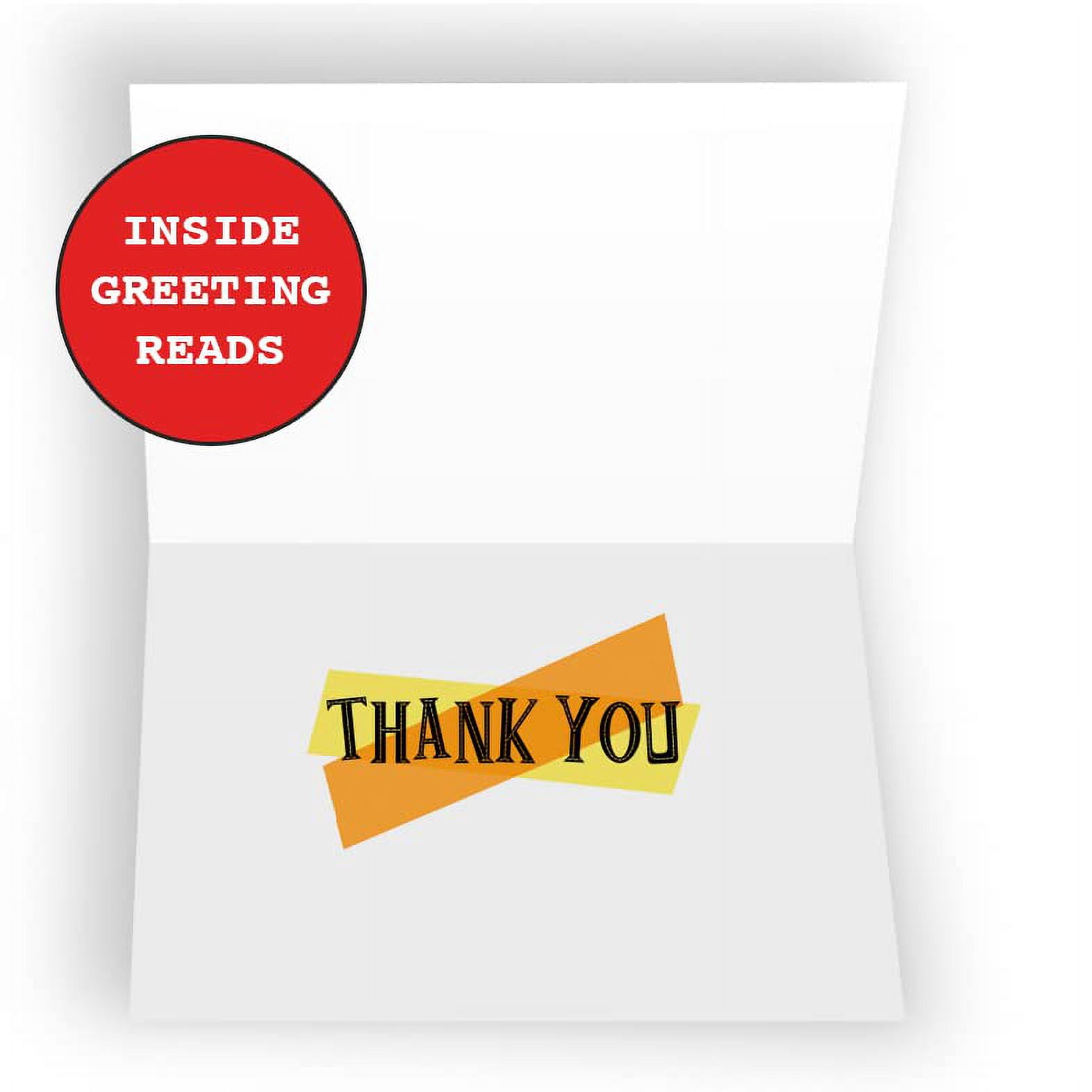 Geometric Shapes Thank You Blank Note Greeting Cards | 20 Pack Bulk Set (4X6)