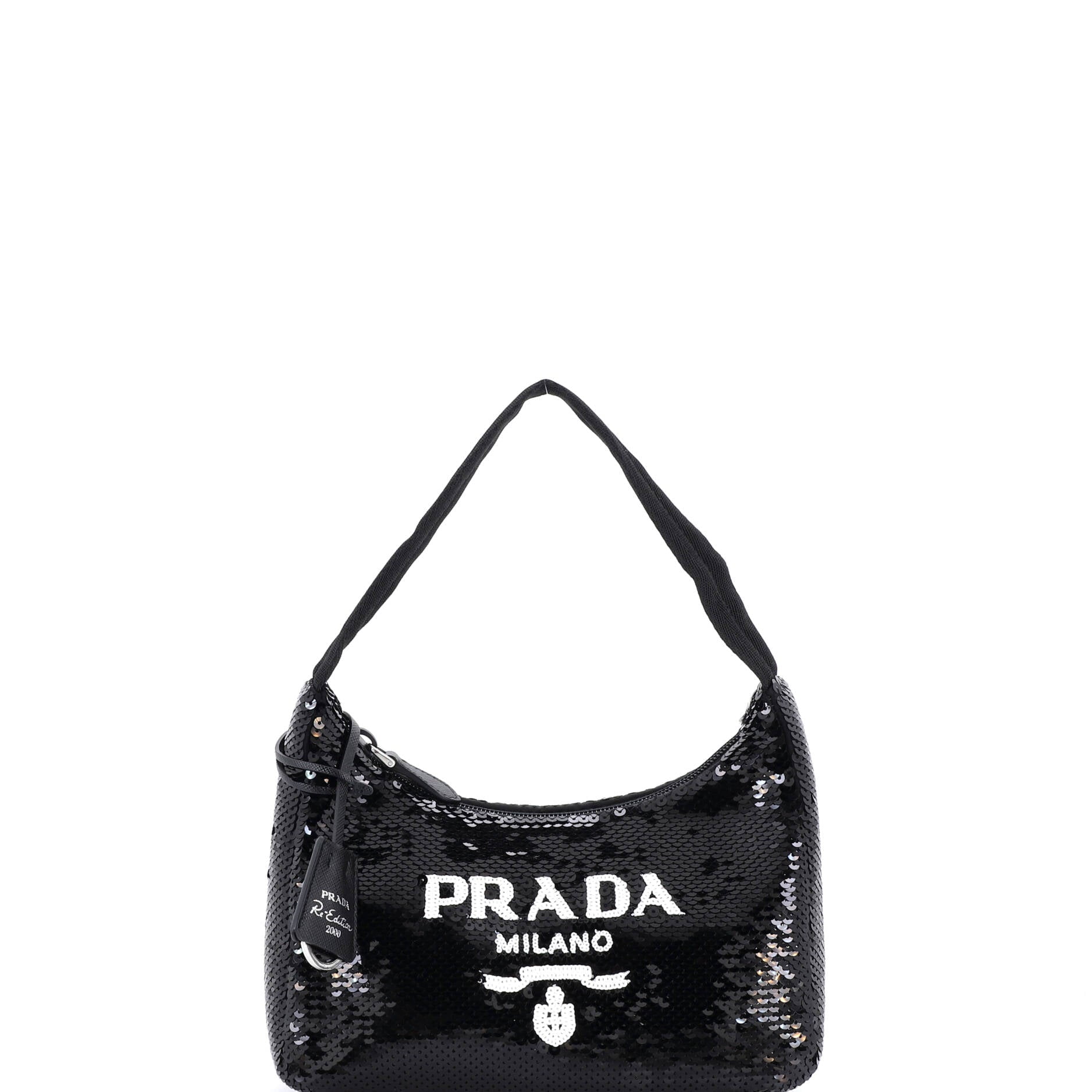 New Prada Black Vitello Phenix Leather Shoulder Camera Bag 1BH103
