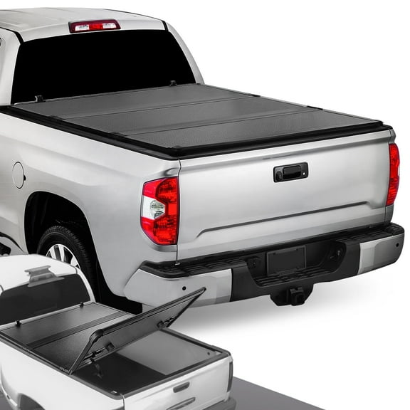 DNA Motoring Hard Solid Tri-Fold Tonneau Cover for 2014-2018 Toyota Tundra 8' Long Bed Truck