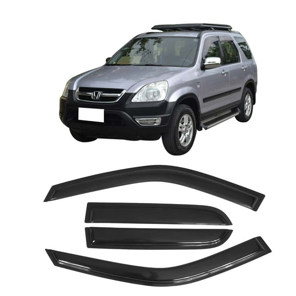 Ikon Motorsports Compatible with 02-06 Honda CRV Acrylic Window Visors Vent Deflector Rain Guard 4Pc Set Outside Mount 2002 2003 2004 2005 2006