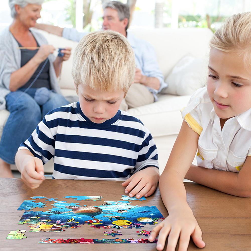 Sopu 100 Pieces Puzzle for Kids Ages 4-8 Underwater Dolphins Love Design 100 Piece Jigsaw Puzzles Toys for Boys and Girls