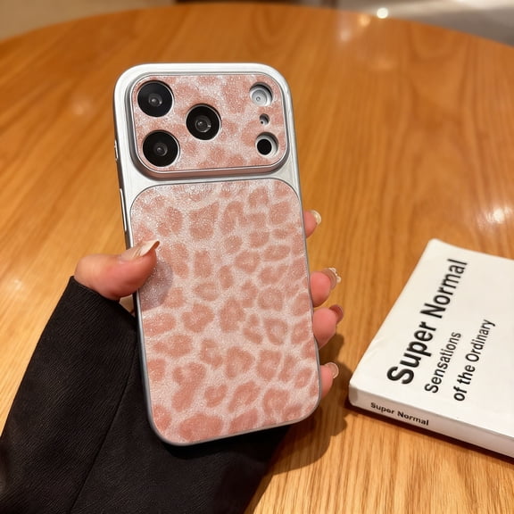 for iPhone 17 Pro Phone Case, Fashion Bling Leopard Pattern Design Case, Slim Lightweight TPU Bumper Shockproof Anti-Scratch Protective Phone Cover for iPhone 17 Pro Women Girls, Pink