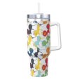 thumbnail image 1 of Regalos personalizados de Mickey Mouse para vasos de 40 oz con asa y pajita - Taza de café de viaje de acero inoxidable con tapa - Regalos ideales para mujeres, niñas y niños en cumpleaños y Navidad, 1 of 8