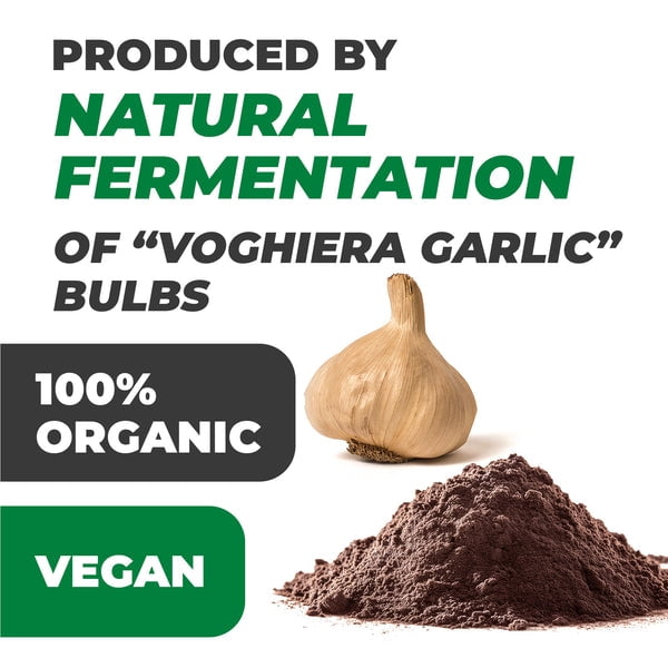 Nero Fermento Organic Black Garlic Powder, 30gr – Produced by Natural Fermentation of “Voghiera Garlic” bulbs. Vegan (Pack of 3)