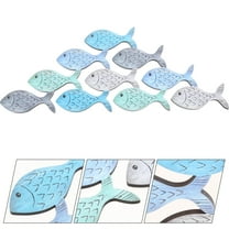 Masteelf  Coastal Wall Decor for Home Fish Net Decoration Wooden Ornament