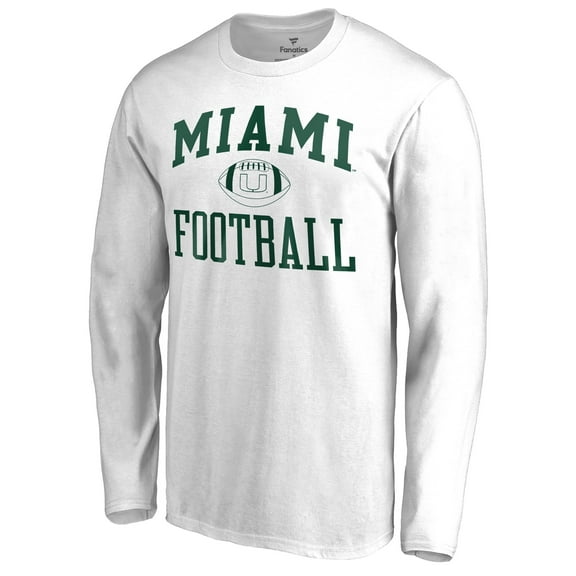 Men's White Miami Hurricanes First Sprint Long Sleeve T-Shirt