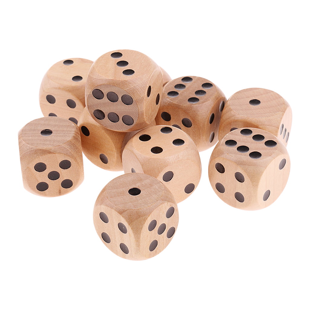 Wooden Dice with Number of Dots Game Dice 50 mm for D&D RPG Game Burlywood 