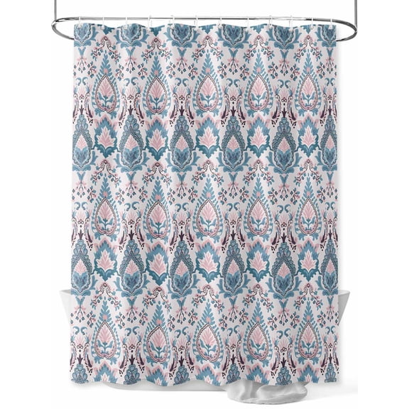 Fsddascl Farmhouse Boho Shower Curtain Set - 36" x 78" Washable Bathtub Curtain with 12 Hooks, Vintage Tribal Ethnic Abstract Flower Waterproof Fabric Stall Shower Curtains for Bathroom/Bathtub