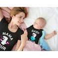 thumbnail image 5 of Mama Saur T-Rex Mom and Baby Saur Matching Outfit Mommy and Me Matching Set Mom Black Medium / Baby Black 6M (3-6M), 5 of 6