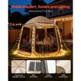 thumbnail image 6 of Screen House Tent, 10 x 9.2 ft, 4-8 Person Pop Up Screen Tent with Extended Awning, Portable Screened in Canopy with Carry Bag, Netting Sides, for Patio, Backyard, and Outdoor Activities, Beige, 6 of 10
