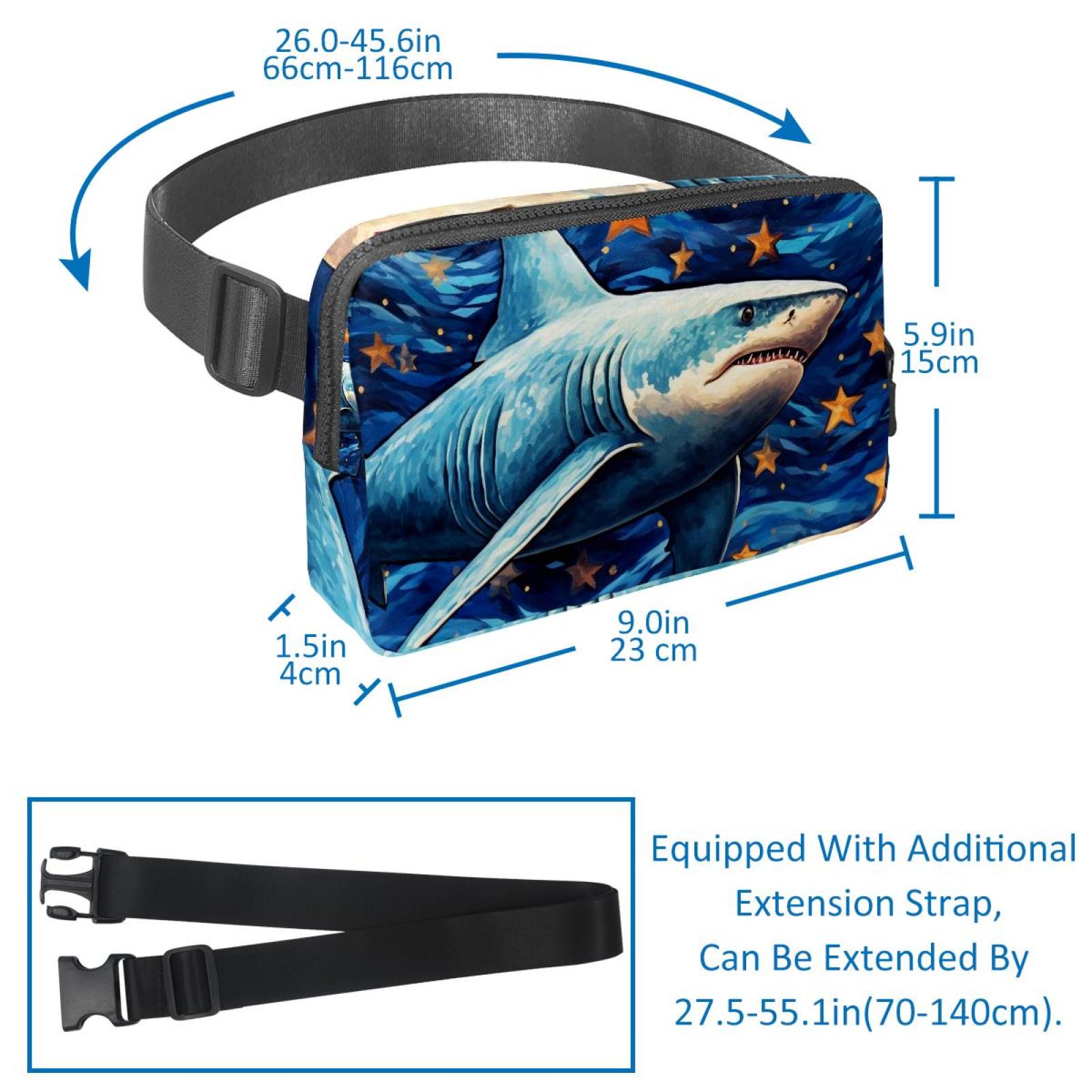 Motorcycle theme Lightweight Adjustable Fanny Pack with Extension Strap - Unisex Crossbody Bag Money Belt