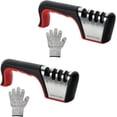 thumbnail image 1 of Afilador de cuchillos Simple Deluxe 4 en 1, paquete de 2 con guantes, 1 of 7