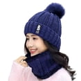 thumbnail image 1 of Qarigey Gorro de punto, cálido y elegante, esencial para invierno, varios colores, sombreros para mujer, gorros de invierno, gorro Sombreros azul oscuro, 1 of 6