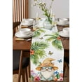 thumbnail image 2 of Coastal Gnomes Burlap Cotton Table Runner 13x120 Inches Long, Ocean Starfish Shell Palm Tree Butterfly Farmhouse Table Runners, Outdoor Dining Tablecloths Decor for Baby Shower/Party/Wedding, 2 of 6