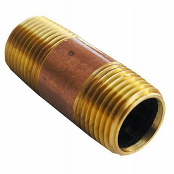 0.5 Male Pipe Thread x 2 Long Brass Nipple