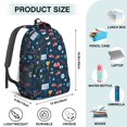 thumbnail image 5 of Football and Rugby Navy Pattern Backpack for School, Cute School Bag with Adjustable Shoulder Straps and Padded Back, 16.9"x12.6"x5.9", 5 of 5