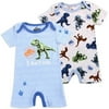 Jurassic World Boys Infant 2-Pack Rompers, Size 0-9 Months